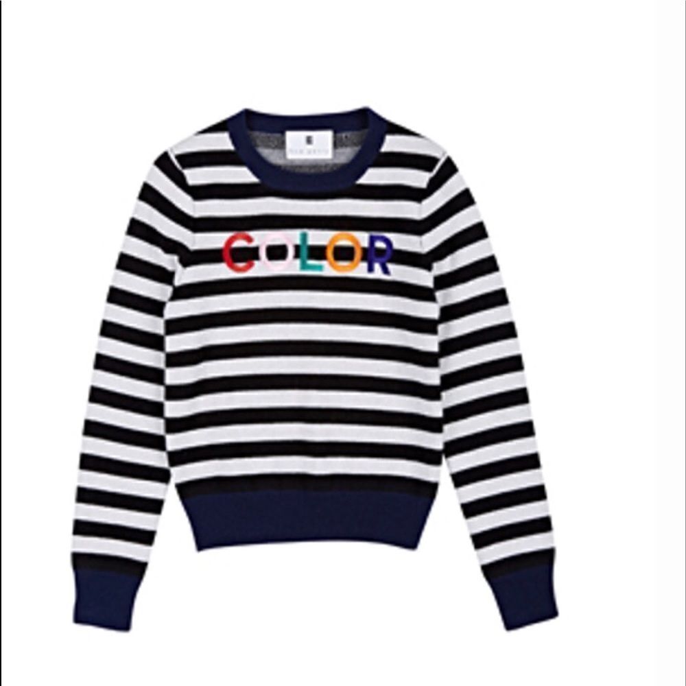 💙 Lisa Perry Striped Color Sweater - size M - Picture 2 of 3